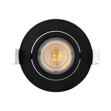 5w LED Einbauspot Einbauleuchte Einbaustrahler 400 Lumen Warmweiß schwarzer Rahmen rund IP40 schwenkbar Ø 9,0 cm