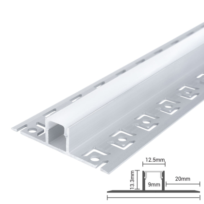 2 M Alu Profile Alu Schiene Profil Unterputz Leiste Rigips Trockenbau Gewebe für LED-Streifen Profil V