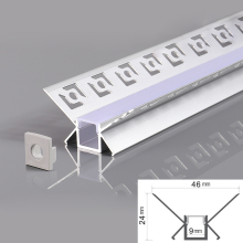 2m LED Aluminium Profil Unterputz Leiste Aluschiene Rigips Trockenbau Gewebe für LED-Streifen Profil W