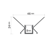 2m LED Aluminium Profil Unterputz Leiste Aluschiene Rigips Trockenbau Gewebe für LED-Streifen Profil W