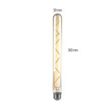 7 W LED Leuchtmittel Filament Nostalgie E27 Stableuchte  Form T30 Ø 30mm Länge 30cm 700 Lumen Warmweiß (2200K)