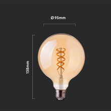 E27 4.8 W LED Filament Nostalgie Retro Design Leuchtmittel Lampe Form G95 Warmweiß 1800K
