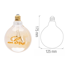 4W LED Filament Leuchtmittel Edison E27 Deko Retro Nostalgie Glühbirne LOVE 1800K warmweiß