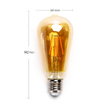 6W ST64 LED E27 Filament Leuchtmittel Retro Nostalgie Glühbirne Standard Edison Gewinde 2200K warmweiß