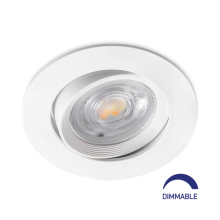 7w dimmbar LED Einbauspot Einbauleuchte Einbaustrahler 500 Lumen Kaltweiß / Neutralweiß / Warmweiß schwarzer oder weißer Rahmen rund IP40 schwenkbar Ø 9,0 cm