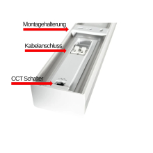 35 Watt Moderne und schmale Deckenleuchte in Weiß Linear|119 x 6 x 3,6 cm (LxBxH)|CCT|3720 Lumen