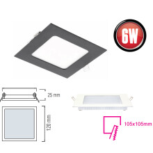 LED slim Panele einbaulechte Deckenleuchte Deckenleuchte 6 bis 24w Rund oder eckig Schwarz Black serie
