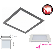 LED slim Panele einbaulechte Deckenleuchte Deckenleuchte 6 bis 24w Rund oder eckig Schwarz Black serie