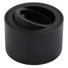 Deckenspot Deckenleuchte SPOTLIGHT Aufbaurahmen schwenkbar in Schwarz Ø 80mm Höhe 50mm mit LED Modul 7 Watt dimmbar 500 Lumen Warmweiß (3000K)
