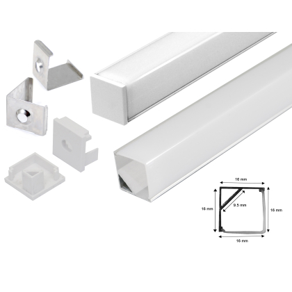 2 Meter Alu Profile Alu Schiene Profil mit Milchglas Abdeckung Kanal System für LED-Streifen Profil I