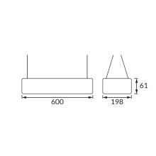 24W LED Hängeleuchte Hängelampen 60x20x6 cm 4100K Neutralweiß schwarz oder weiß