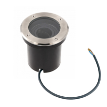 5 Watt runde LED Einabu Boden-Spot Bodenleuchte Bodenstrahler Wegleuchte | schwenkbar aus Edelstahl | Ø130 x 129mm (B. x H.) | 410 Lumen | Warmweiß (2700 K)
