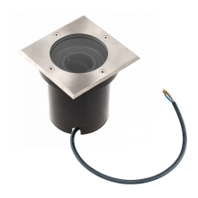 5 Watt eckige LED Einabu Boden-Spot Bodenleuchte Bodenstrahler Wegleuchte | schwenkbar aus Edelstahl | 130 x 130 x 129mm (B. x L. x H.) | 410 Lumen | Warmweiß (2700 K)