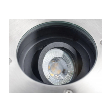 5 Watt eckige LED Einabu Boden-Spot Bodenleuchte Bodenstrahler Wegleuchte | schwenkbar aus Edelstahl | 130 x 130 x 129mm (B. x L. x H.) | 410 Lumen | Warmweiß (2700 K)