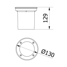 5 Watt eckige LED Einabu Boden-Spot Bodenleuchte Bodenstrahler Wegleuchte | schwenkbar aus Edelstahl | 130 x 130 x 129mm (B. x L. x H.) | 410 Lumen | Warmweiß (2700 K)