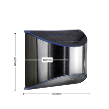2 x LED Solar Wandleuchte Fassadenleuchte für den Außenbereich  in Chrom | 100 x 50 x 80mm (B. x L. x H.) | 5 Lumen | Kaltweiß (6000 K)