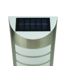 LED Solar Wandleuchte Fassadenleuchte aus rostfreiem Stahl für den Außenbereich in Edelstahl | 160 x 70 x 265mm (B. x L. x H.) | 20 Lumen | Kaltweiß (6000 K)