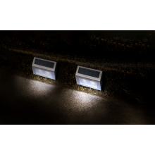 2 x LED Solar Wandleuchte Fassadenleuchte aus rostfreiem...