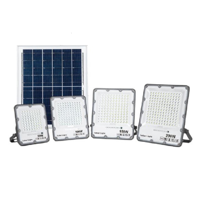 LED Fluter Solarleuchte Solar-LED-Fluter Solar-LED Strahler IP65 für Außen Solarbetireben 50w 100w 150w 200w Kaltweiß mit Fernbdienung