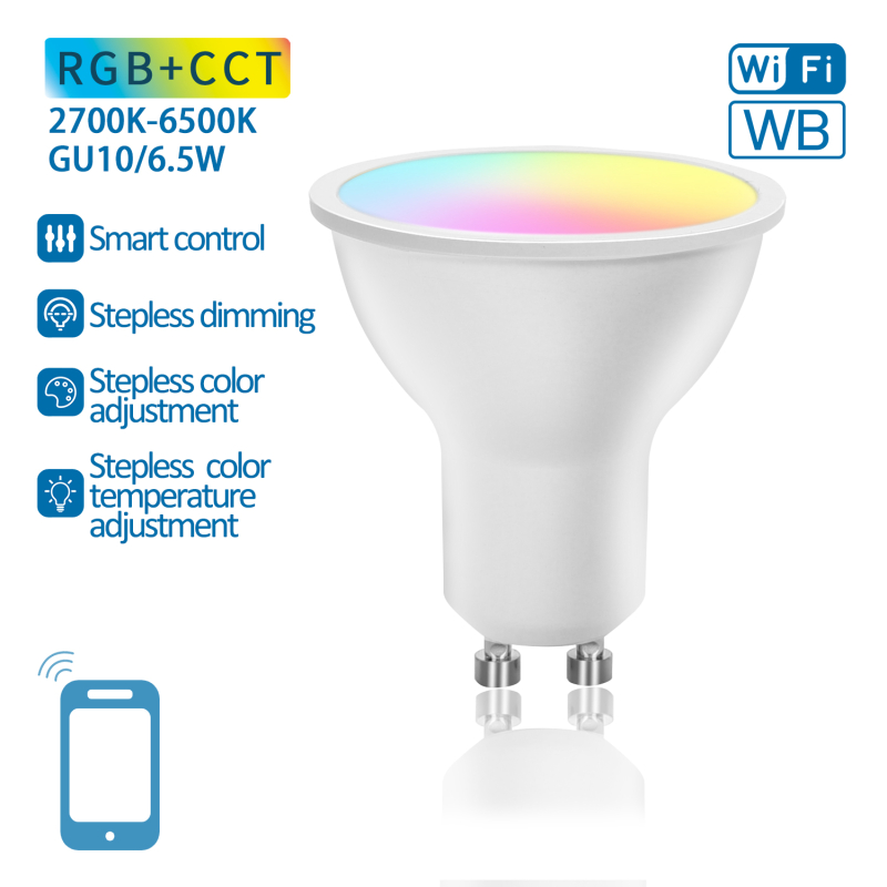 WLAN + Bluetooth 6,5 W GU10 RGB-CCT LED Smart Home Leuchtmittel Strah, 7,50  €