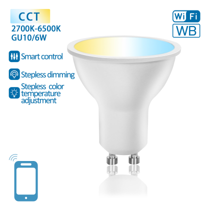 WLAN + Bluetooth 6W GU10 CCT LED Smart Home Leuchtmittel Strahler Leuchte Spot
