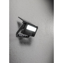 10 Watt LED Solarfluter Außenleuchte mit Bewegungssensor in schwarz eckig|14 x 14,7 cm (LxB)|Kaltweiß|850 Lumen