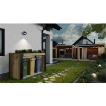 850 Lumen LED Solarfluter Außenleuchte mit Bewegungssensor in schwarz eckig|14 x 14,7 cm Kaltweiß