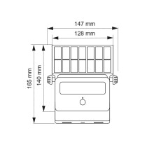 850 Lumen LED Solarfluter Außenleuchte mit Bewegungssensor in schwarz eckig|14 x 14,7 cm Kaltweiß