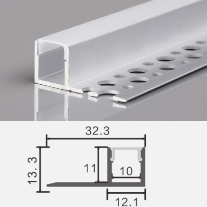 2m LED Alu Profil Unterputz Rigips Trockenbau Schiene Kanalprofil mit Milchglas Abdeckung Kanal System für LED-Streifen Profil U