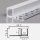 2m LED Alu Profil Unterputz Rigips Trockenbau Schiene Kanalprofil mit Milchglas Abdeckung Kanal System für LED-Streifen Profil U