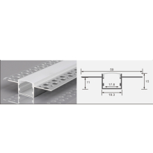 2m LED Alu Profil Unterputz Rigips Trockenbau Schiene Kanalprofil mit Milchglas Abdeckung Kanal System für LED-Streifen Profil H-4