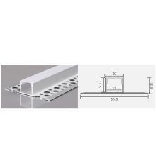 2m LED Alu Profil Unterputz Rigips Trockenbau Schiene Kanalprofil mit Milchglas Abdeckung Kanal System für LED-Streifen Profil H-10
