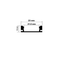2m Schwarzer Aluprofil Alu Schiene Kanal System für LED-Streifen inkl 2 Abdeckungen Profil N