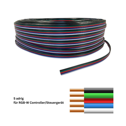 Flachbandkabel AWG22, 5-adrig, RGB-W RGBW, 5m - LEDXess Innovative  Beleuchtungstechnik, 3,99 €