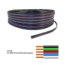 LED RGB/RGBW/CCT 4/5/6-adrig Verlängerungskabel Anschlusskabel Flachkabel  für LED Streifen Litze, Litzenkabel