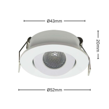 LED Mini Spot Einbaustrahler Unterbauspot Einbauspot Mini Leuchte schwenkbar 1.5w Ø 52 mm 4200K Neutralweiß