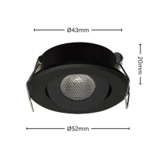 LED Mini Spot Einbaustrahler Unterbauspot Einbauspot Mini Leuchte schwenkbar 1.5w Ø 52 mm 4200K Neutralweiß