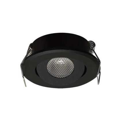LED Mini Spot Einbaustrahler Unterbauspot Einbauspot Mini Leuchte 1.5w mit Trafo in schwarz Rund Ø 52 mm 4200K Neutralweiß