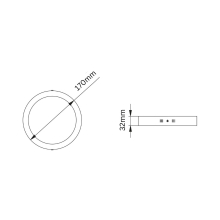 13w LED Aufputz Deckenlampe Deckenpanele Deckenleuchte in schwarz rund|Ø17cm|Warmweiß|1020 Lumen