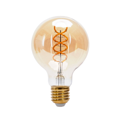 4w E27 LED Retro Vintage Nostalgie Spiralen Filament Leuchtmittel Bernstein G80|Ø80mm|Warmweiß|280 Lumen