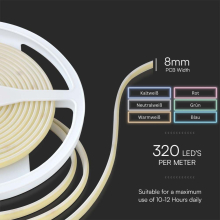 5 Meter COB LED Strip Band Streifen flexibel Streifen 8mm...