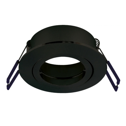 Einbaurahmen schwenkbar mit Druckring Ø 82 mm Schwarz