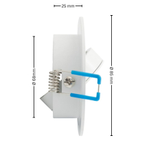 Einbaurahmen schwenkbar mit Druckring Ø 82 mm Schwarz