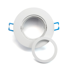 Einbaurahmen schwenkbar mit Druckring Ø 82 mm Schwarz