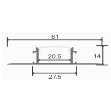 2m Alu Profile Unterputz Profil Trockenbau Schiene Kanal System mit Milchglas Abdeckung für LED-Streifen Profil H-15