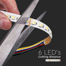 24V RGB+CCT LED Streifen – 5 m oder 10 m, 6-polig, 60 LEDs pro Meter RGB + Warmweiß/Kaltweiß