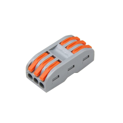 20x 3 fach Durchgangsverbinder Klemme Verbindungsklemme 3-Leiter mit Hebel 0,2-4mm  3-fach