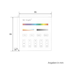 MiBoxer 4 Zonen RGB-CCT Wandschalter Aufbau Dimmen Fernbedienung B4