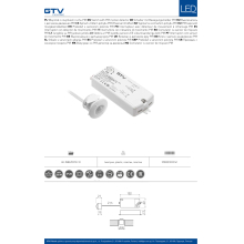 Bewegungsmelder Sensor für LED Streifen PIR 230V, max.250W, Kabel 2m, weiß