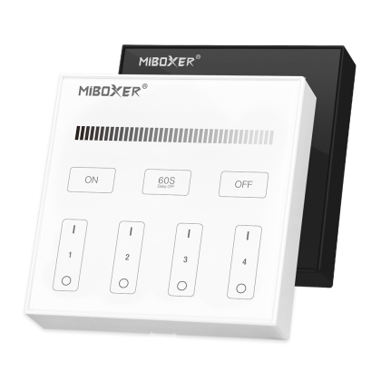 MiBoxer 4-Zonen-Touch Panel-Fernbedienung Wandschalter Dimmer für Einfarbige LED Streifen